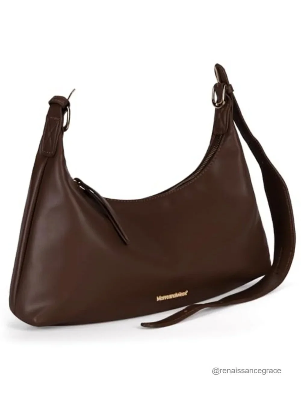 Women's Vegan Leather Medium Crescent Hobo Shoulder Bag Adjustable Strap